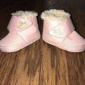 Pink sparkly baby boots